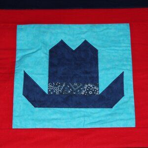 One Of A Kind Handmade Western/Cowboy Baby Quilt 48x48in Perfect Gift